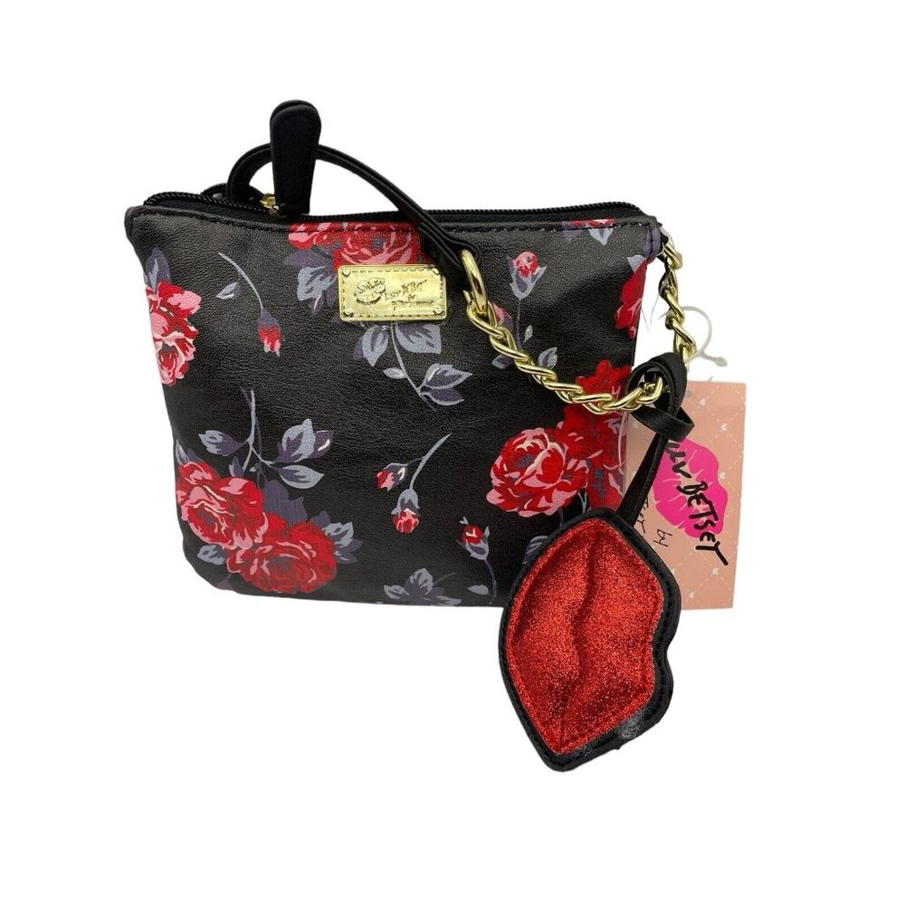 NWT LUV BETSEY Johnson Crossbody Floweredโ Floral LBDOUBLE Small Purse Bag